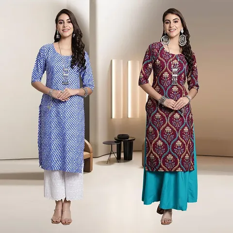 Fancy Rayon Kurtis For Women Pack Of 2