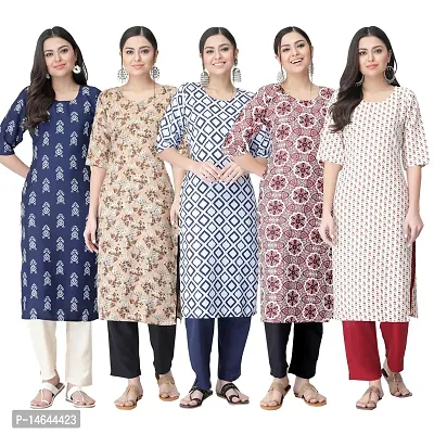 New Crepe Printed Kurtis Combo For Women Pack Of 5