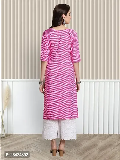 Stylish Multicoloured Crepe A-Line Printed Stitched Kurti For Women-thumb2