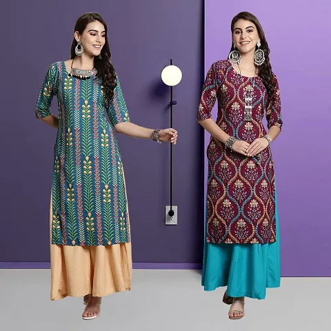 Fancy Rayon Kurtis For Women Pack Of 2