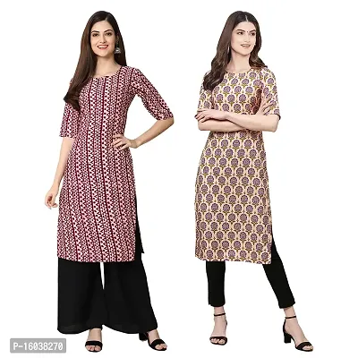 Stylish Digital Printed Women Crepe Kurta- Pack of 2