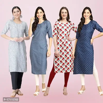 Women Stylish Crepe Printed Straight Kurta-thumb0