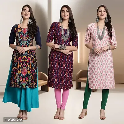 Fancy Rayon Kurtis For Women Pack Of 3