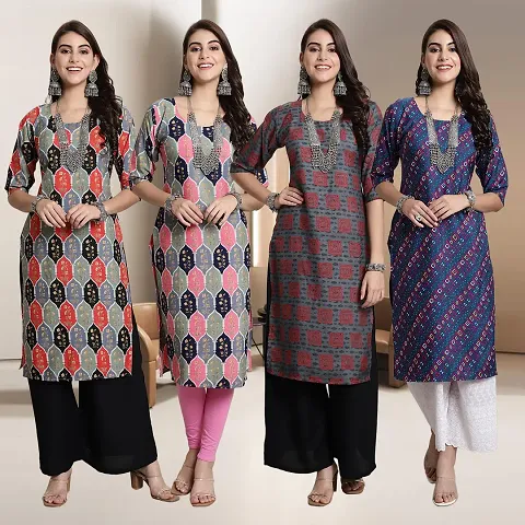 Fancy Crepe Kurtis for Women Pack Of 4