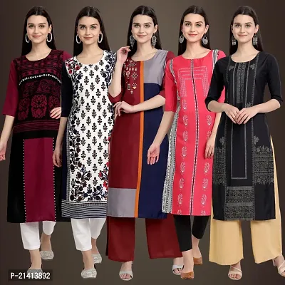 Fancy Crepe Kurtis For Women Pack Of 5