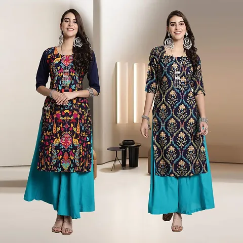 Fancy Rayon Kurtis For Women Pack Of 2