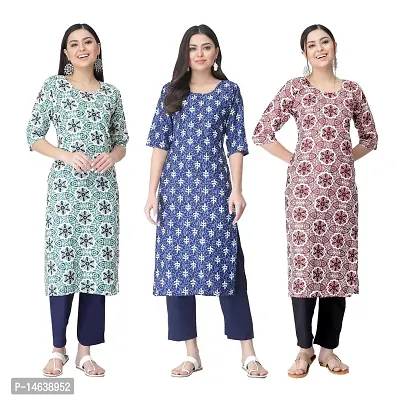 New Crepe Combo Printed Kurtis For Women Pack Of 3