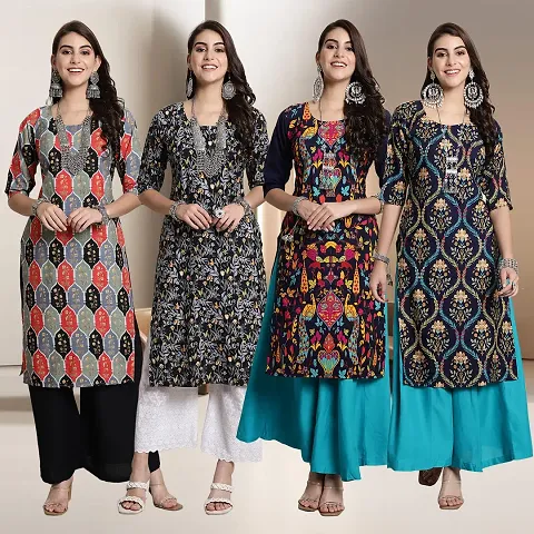 Fancy Crepe Kurtis for Women Pack Of 4