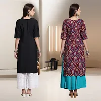 Fancy Rayon Kurtis For Women Pack Of 2-thumb1