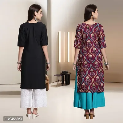 Fancy Rayon Kurtis For Women Pack Of 2-thumb2