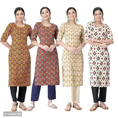 New Crepe Combo Printed Kurtis For Women Pack Of 4