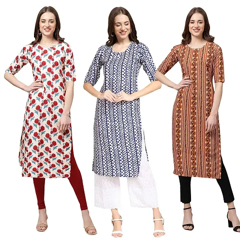 Fancy Combo of 3 Crepe Kurti