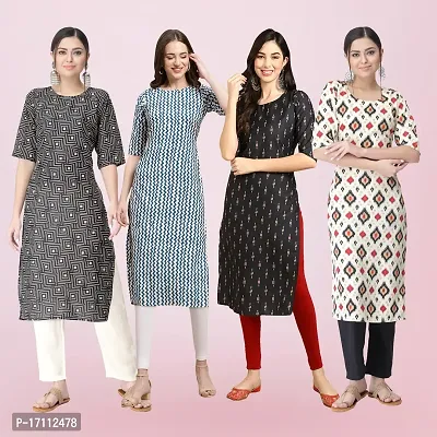 Women Stylish Crepe Printed Straight Kurta-thumb0