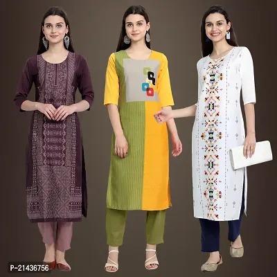 Fancy Crepe Kurtis for Women Pack Of 3-thumb0