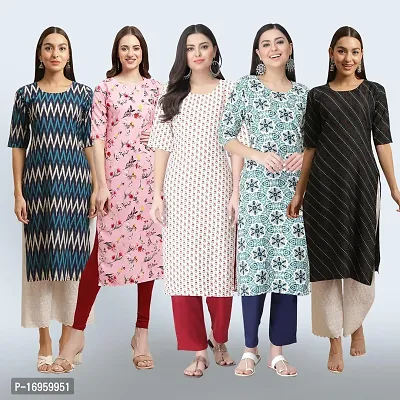 Women Stylish Crepe Printed Staright Kurta