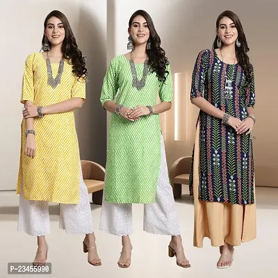 Fancy Rayon Kurtis For Women Pack Of 3