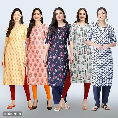 Women Stylish Crepe Printed Staright Kurta