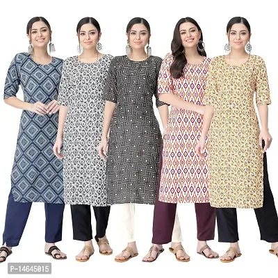 New Crepe Printed Kurtis Combo For Women Pack Of 5