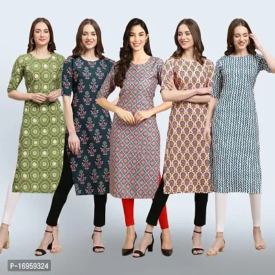 Women Stylish Crepe Printed Staright Kurta-thumb0