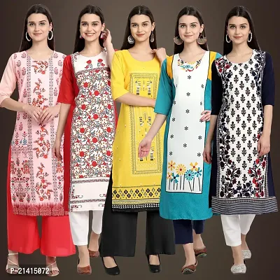 Fancy Crepe Kurtis For Women Pack Of 5