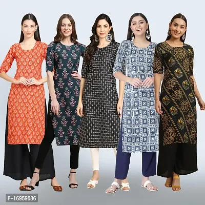 Women Stylish Crepe Printed Staright Kurta