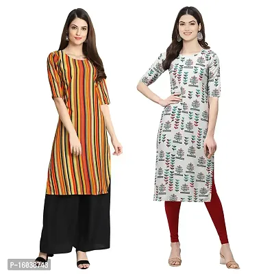 Stylish Digital Printed Women Crepe Kurta-Pack of 2-thumb0