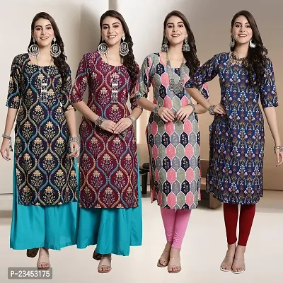 Fancy Crepe Kurtis for Women Pack Of 4-thumb0