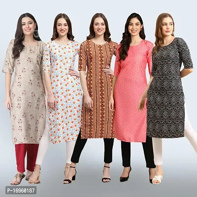 Women Stylish Crepe Printed Staright Kurta-thumb0