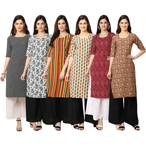 Trendy Crepe Straight Kurta Combo For Women Pack Of