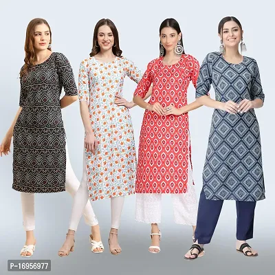 Women Stylish Crepe Straight Kurta