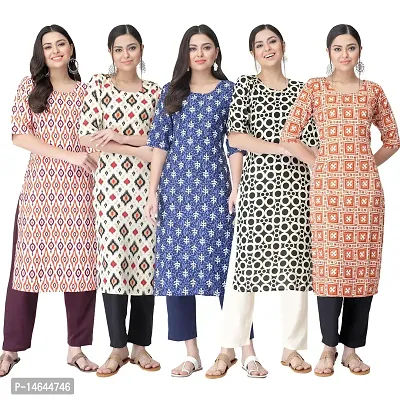 New Crepe Printed Kurtis Combo For Women Pack Of 5