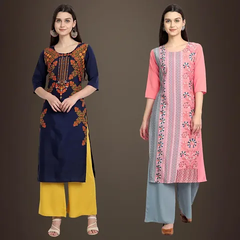 Stylish Fancy Crepe Kurtis Pack Of 2