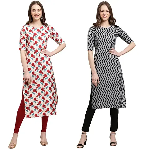 Stylish Crepe Printed Kurti - Pack of 2