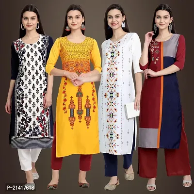 Fancy Crepe Kurtis for Women Pack Of 4-thumb0