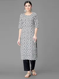 Stylish Crepe Printed Straight Kurta With Pant Set For Women-thumb1