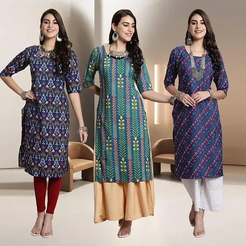 Fancy Rayon Kurtis For Women Pack Of 3