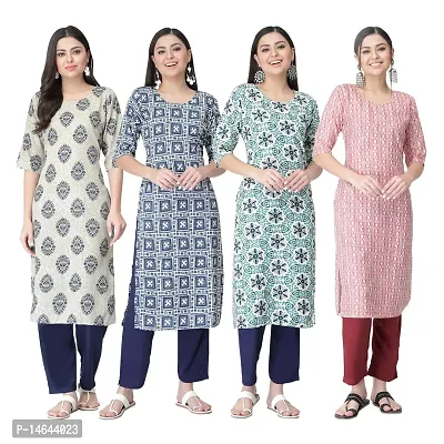 New Crepe Combo Printed Kurtis For Women Pack Of 4