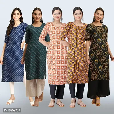 Women Stylish Crepe Printed Staright Kurta-thumb0