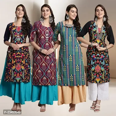 Fancy Crepe Kurtis for Women Pack Of 4-thumb0