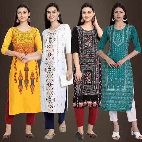 Fancy Crepe Kurtis For Women Pack Of 5