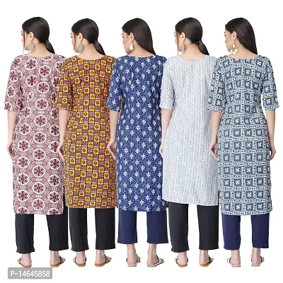 New Crepe Printed Kurtis Combo For Women Pack Of 5-thumb2