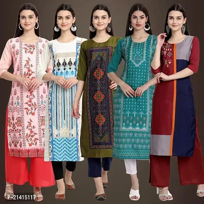 Fancy Crepe Kurtis For Women Pack Of 5-thumb0