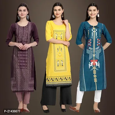 Fancy Crepe Kurtis for Women Pack Of 3-thumb0