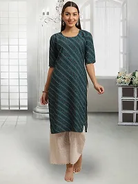 Stylish Blue Crepe Stitched Kurta For Women-thumb1