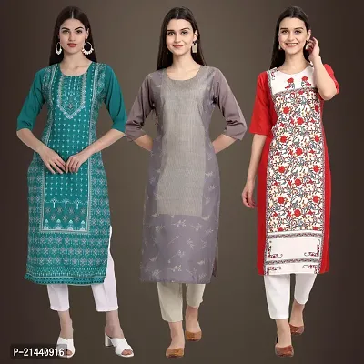 Fancy Crepe Kurtis for Women Pack Of 3-thumb0