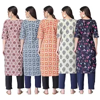 New Crepe Printed Kurtis Combo For Women Pack Of 5-thumb1