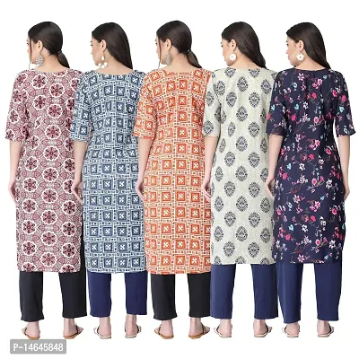 New Crepe Printed Kurtis Combo For Women Pack Of 5-thumb2