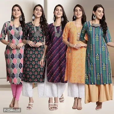 Fancy Crepe Kurtis For Women Pack Of 5-thumb0