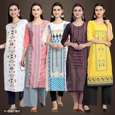 Fancy Crepe Kurtis For Women Pack Of 5-thumb0