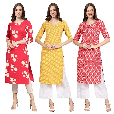 Fancy Combo of 3 Crepe Kurti